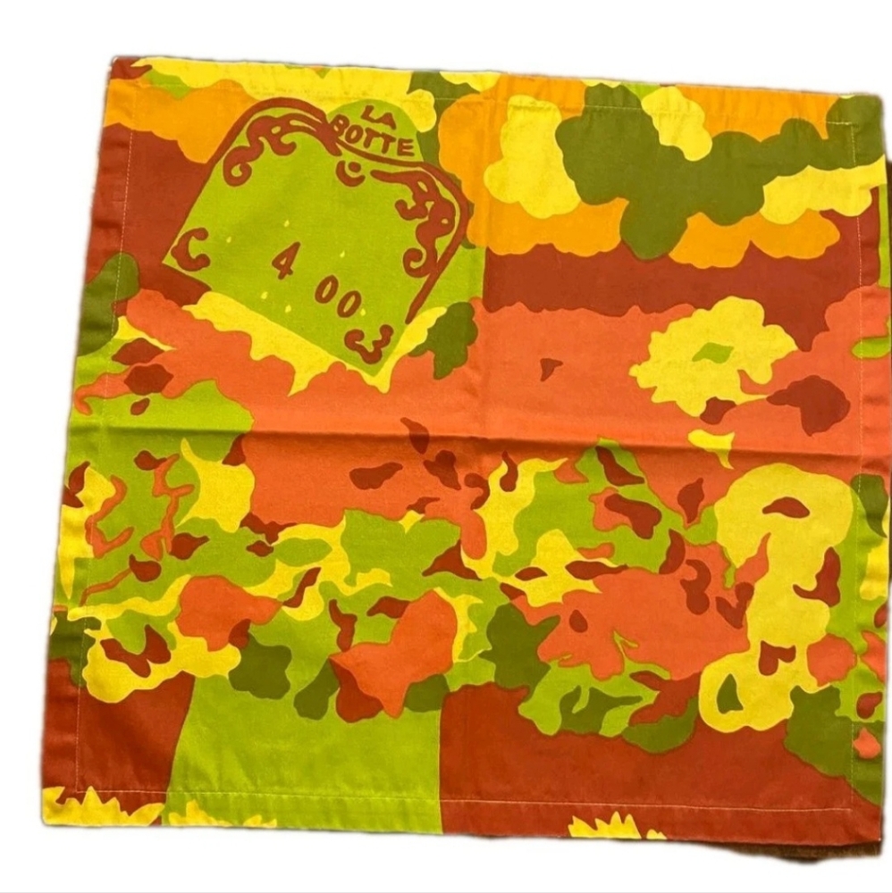 Stunning Crate & Barrel Marimekko La Botte Floral Napkin Set Of 4 21"×21" RARE